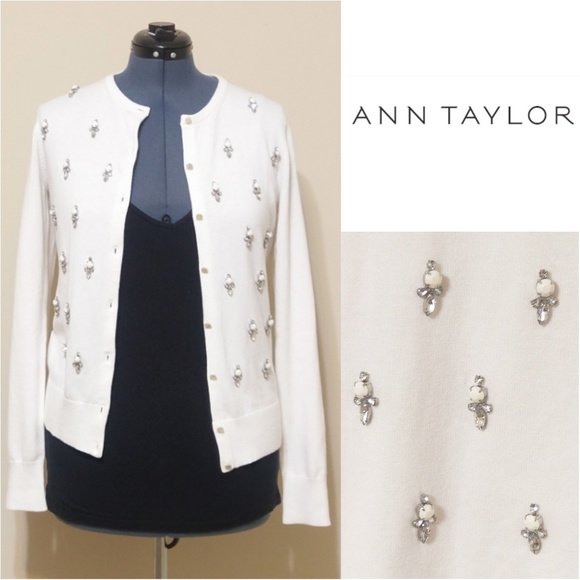Ann Taylor Sweaters - 🔥🆕 Pearl and Diamond Beaded Cardigan NWOT